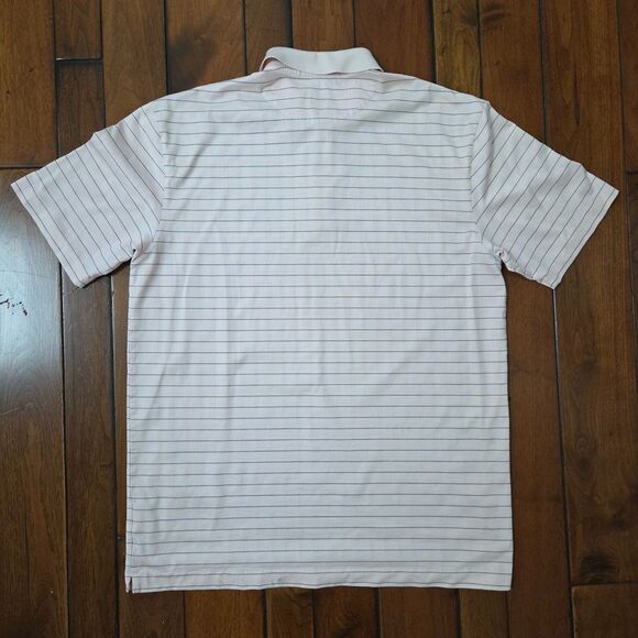 NIKE Tiger Woods Collection Polo Shirt Men's XXL Pink Striped Dri Fit Golf - Picture 2 of 10